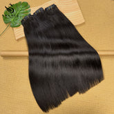 PU Clip Hair Extensions Straight Double Drawn Clip Hair Extensions Natural Black #1B
